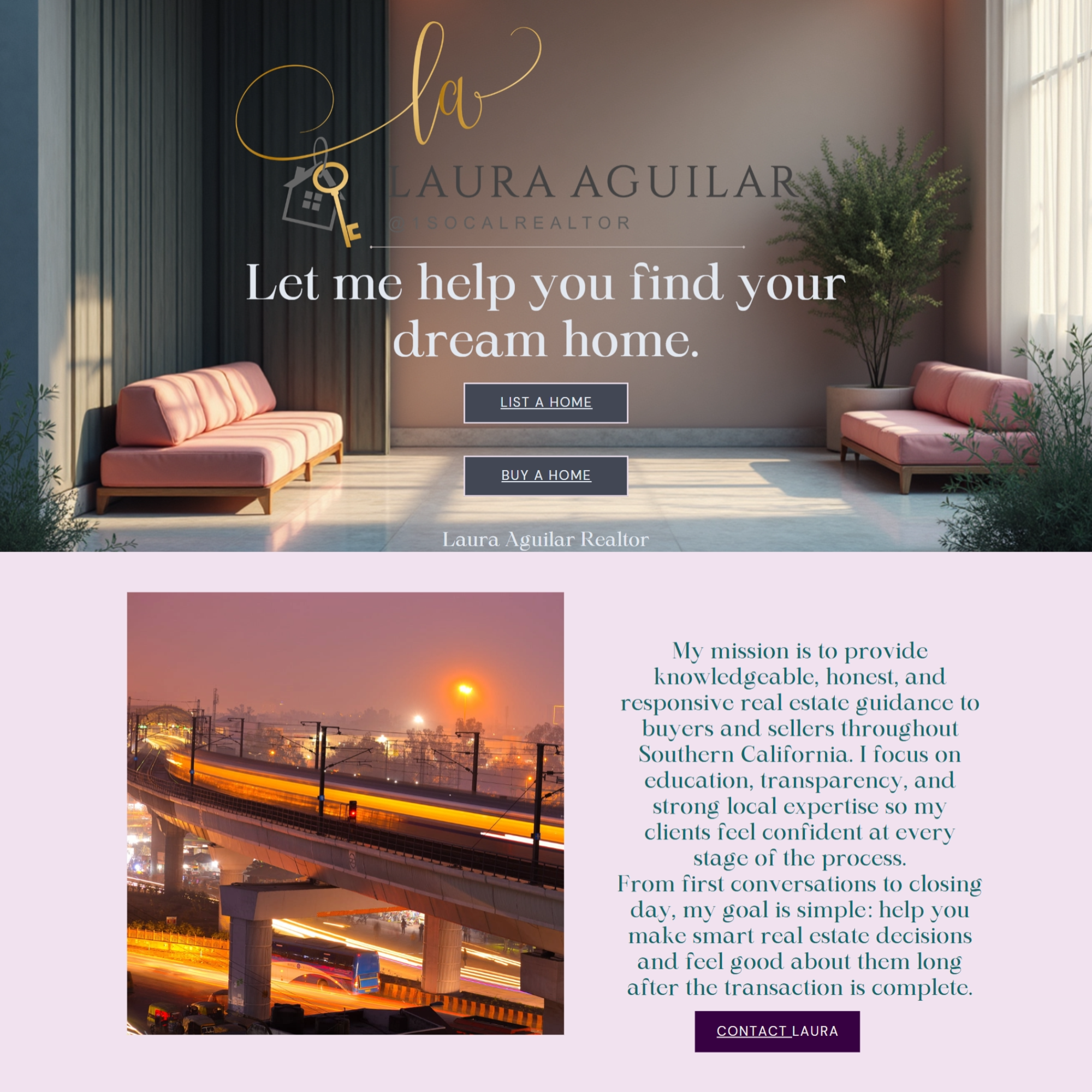 Laura landing page before